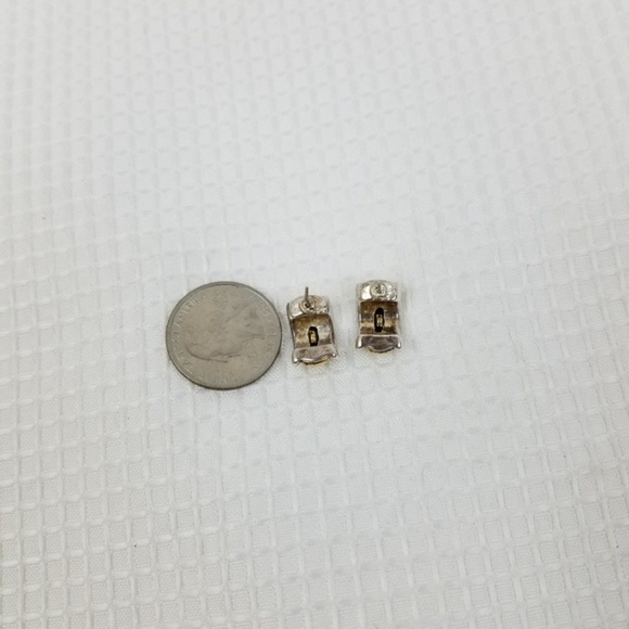 Sterling SILVER & GOLD Band Hugger Hoop Earrings - Picture 5 of 13